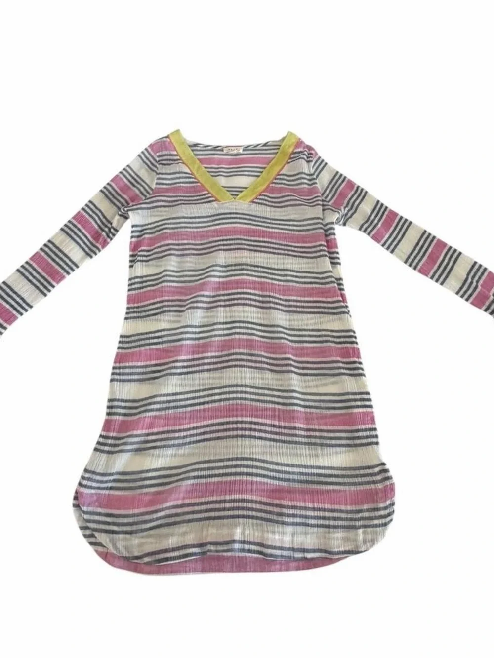 Soft Joie XS Striped V-Neck Long Sleeve Tunic Dress